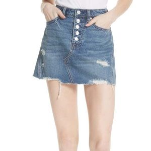 NEW Free People Ripped Denim Mini Skirt